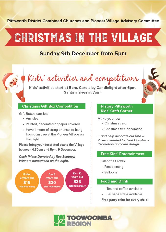 Christmas in the Village Poster Kids Activities 2018