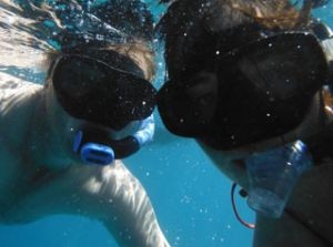 Adults snorkelling