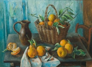 Margaret OLLEY / Oranges 1964 / oil on composition board / 74.8 x 100.3cm / Toowoomba Regional Art Gallery – Toowoomba C